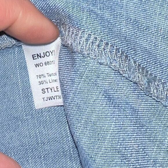 Michael Stars Chambray Off Shoulder Short Sleeved Top Size Extra Small - Picture 4 of 6